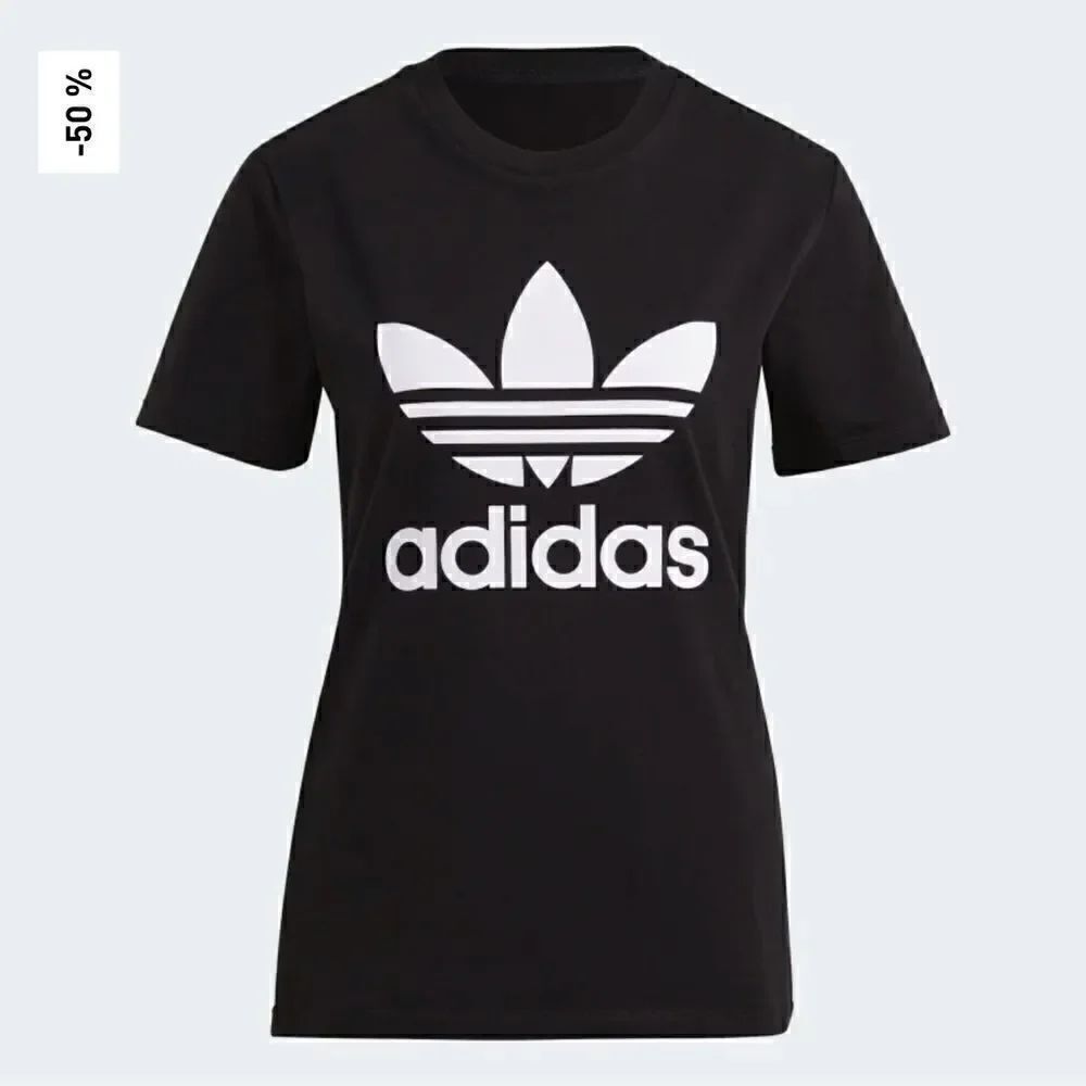 Adidas Womens Logo Tee in Black & White | SZ S